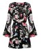 Pixie Market Black Floral Bell Sleeve Dress